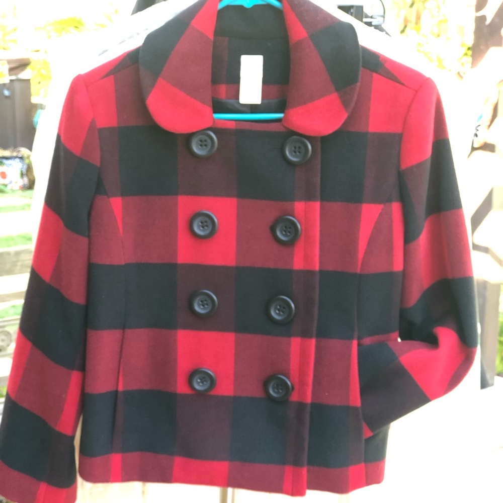 Red and black buffalo check jacket by Aqua! Size M